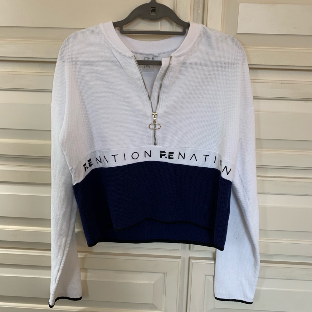 P.E Nation cropped quarter zip
